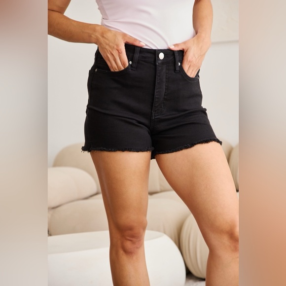 RFM Full Size Tummy Control High Waist Denim Shorts - Picture 13 of 16